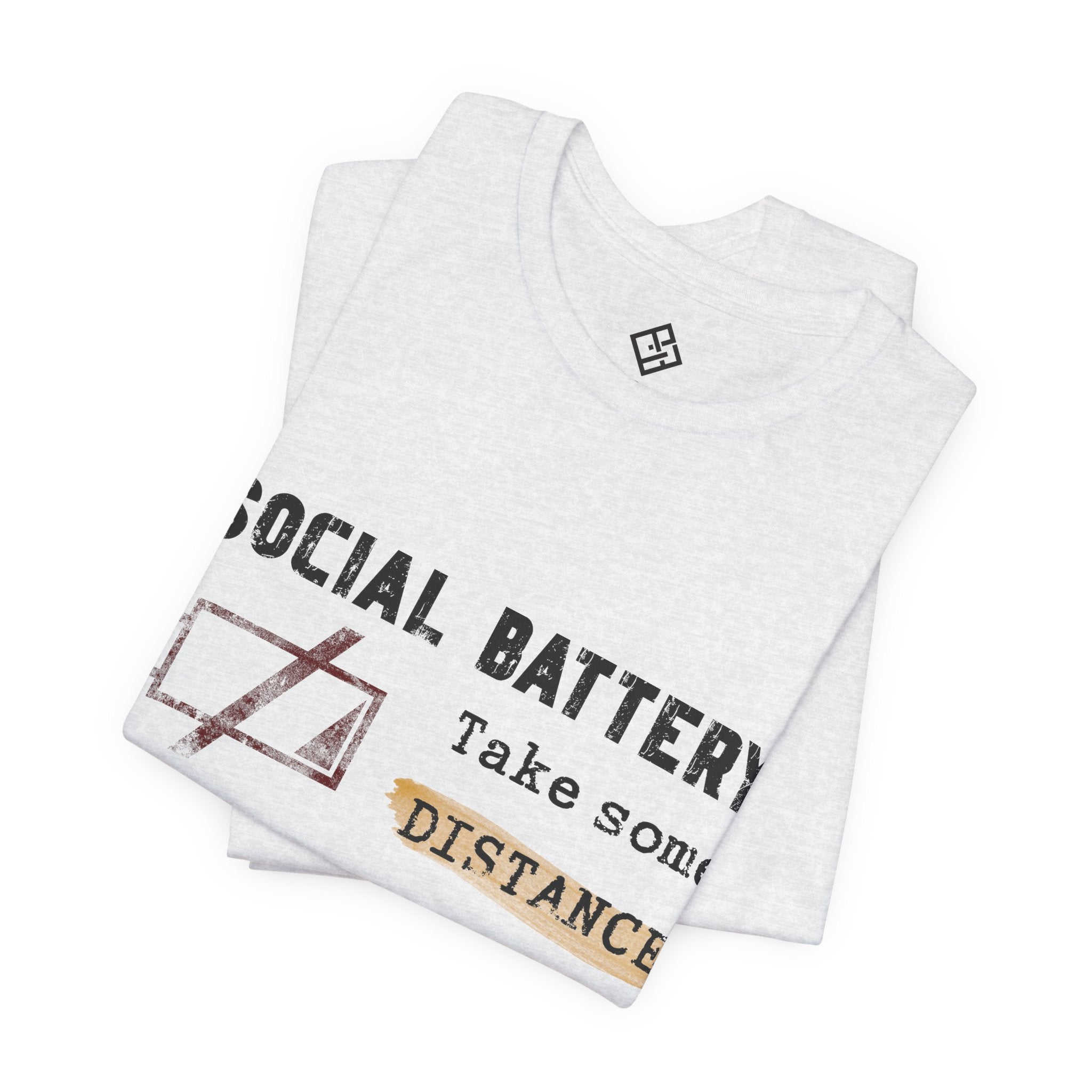 T-Shirt - "Social Battery: Take Some Distance" Graphic Tee — Introvert Humor Shirt