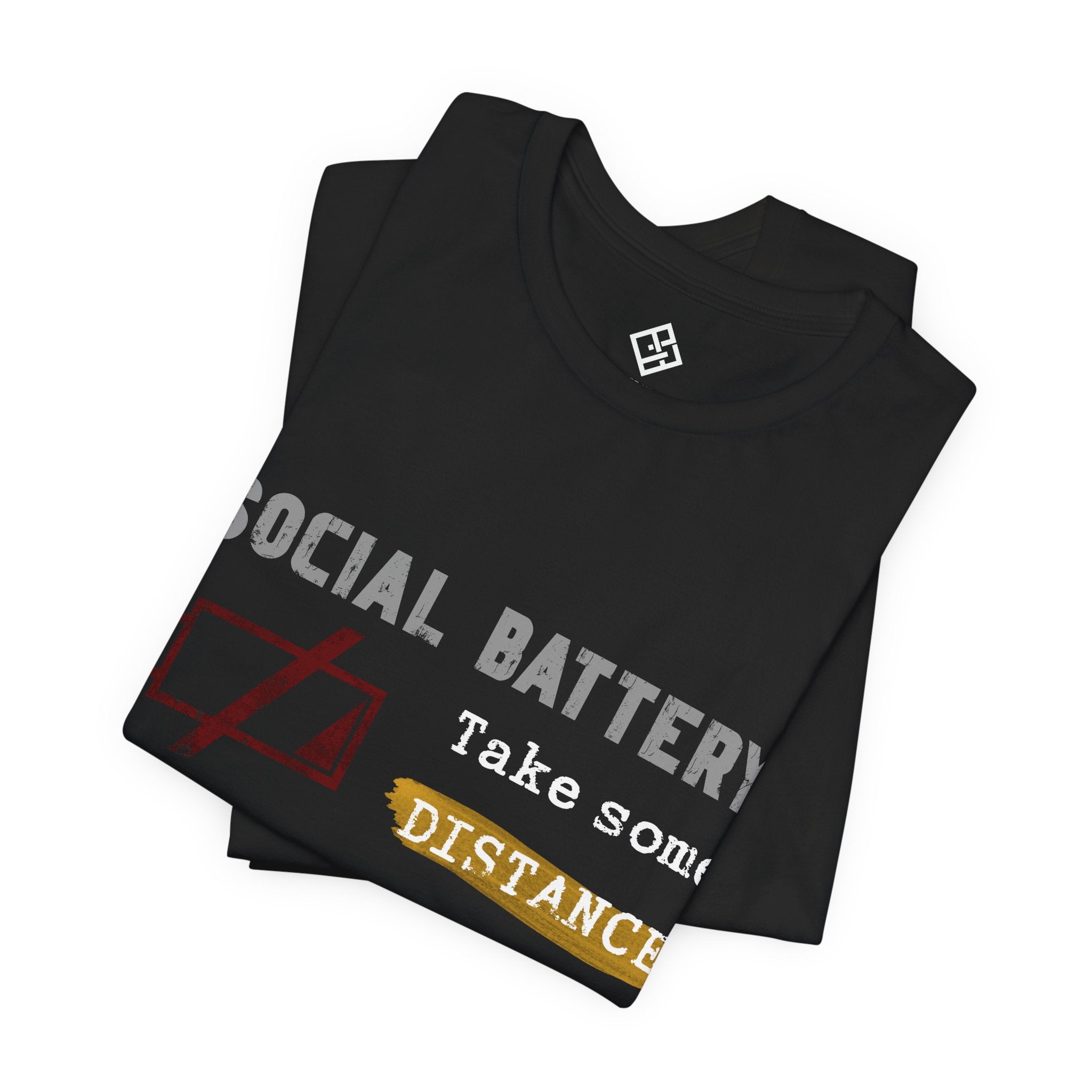 T-Shirt - "Social Battery: Take Some Distance" Graphic Tee — Introvert Humor Shirt