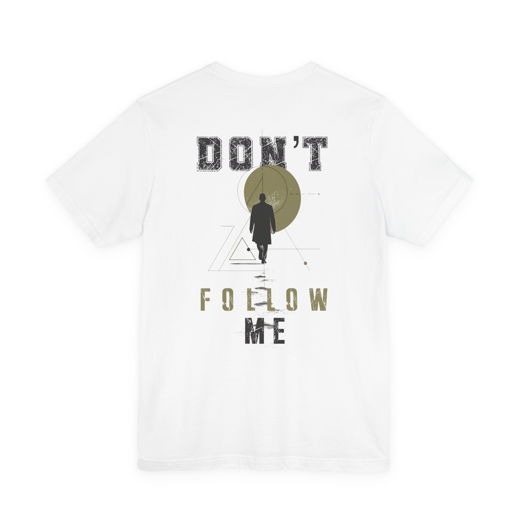 Don't Follow Me Graphic Tee #02 — Back side. Minimalist Silhouette Streetwear Shirt
