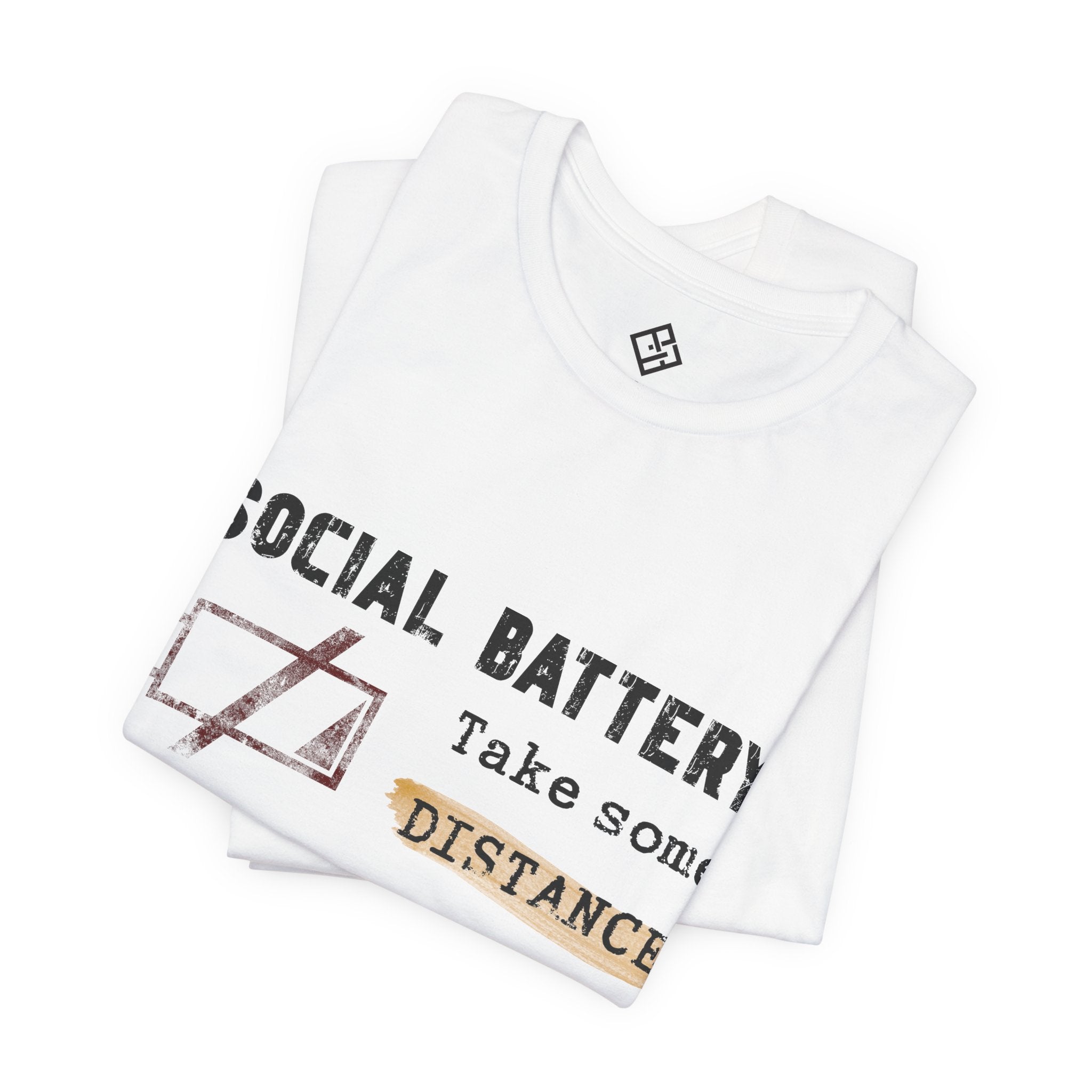 T-Shirt - "Social Battery: Take Some Distance" Graphic Tee — Introvert Humor Shirt