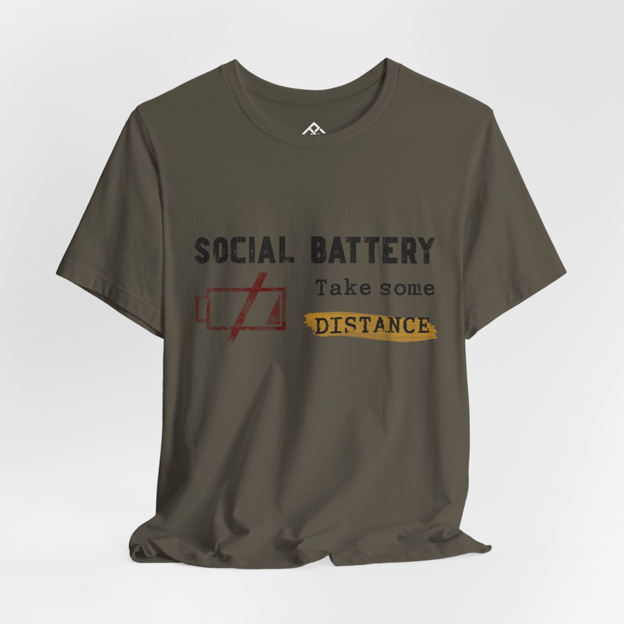 T-Shirt - "Social Battery: Take Some Distance" Graphic Tee — Introvert Humor Shirt