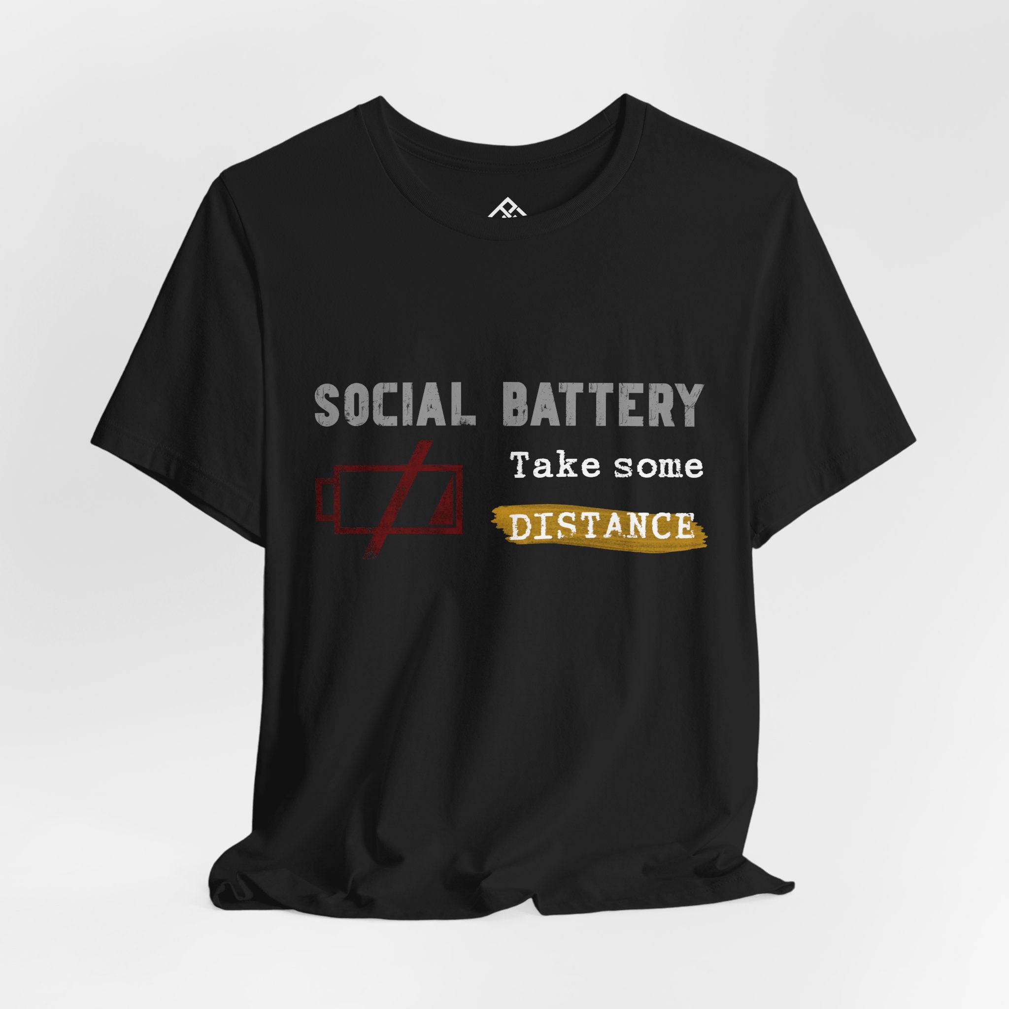 T-Shirt - "Social Battery: Take Some Distance" Graphic Tee — Introvert Humor Shirt