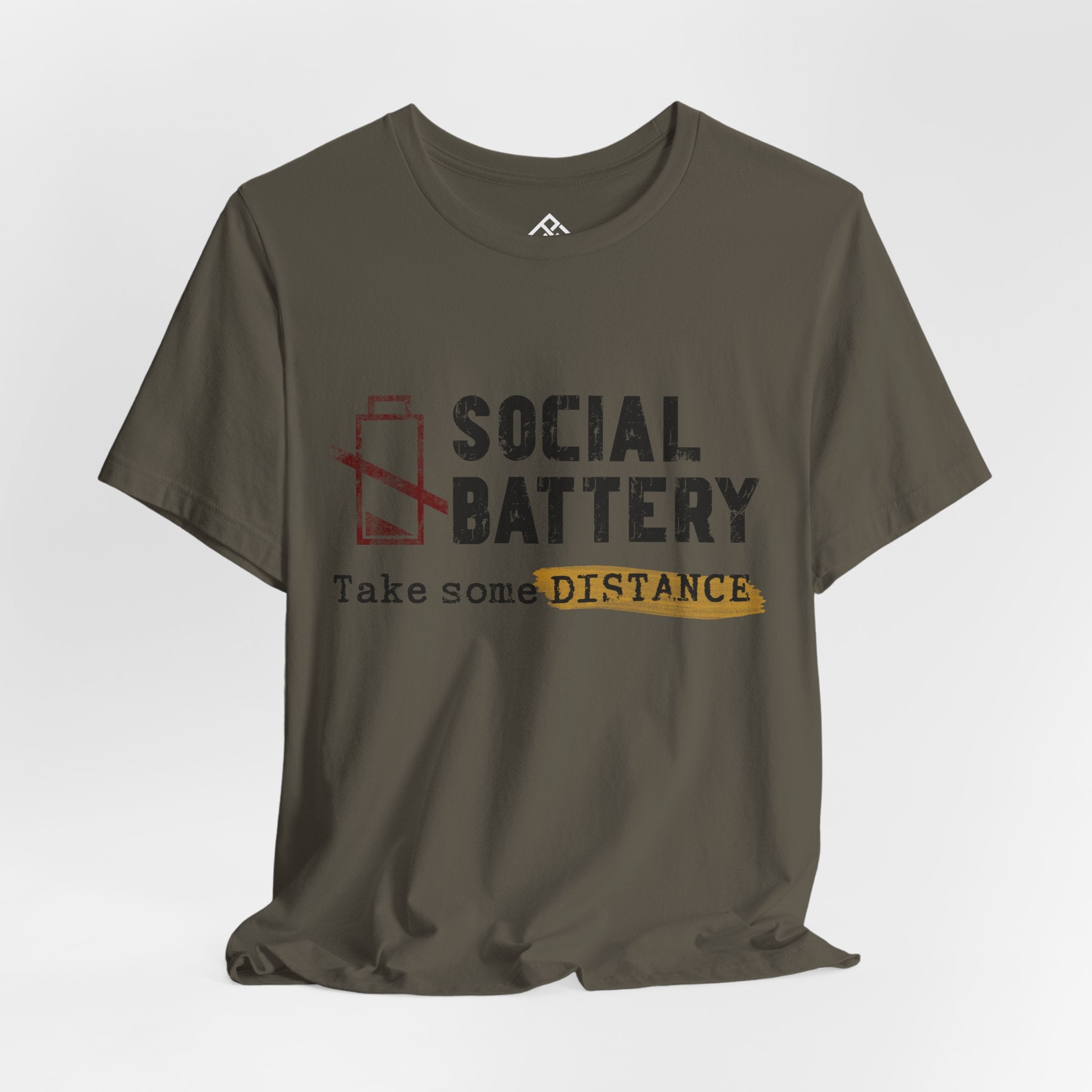 Social Battery Tee — "Take Some Distance" Graphic T‑Shirt