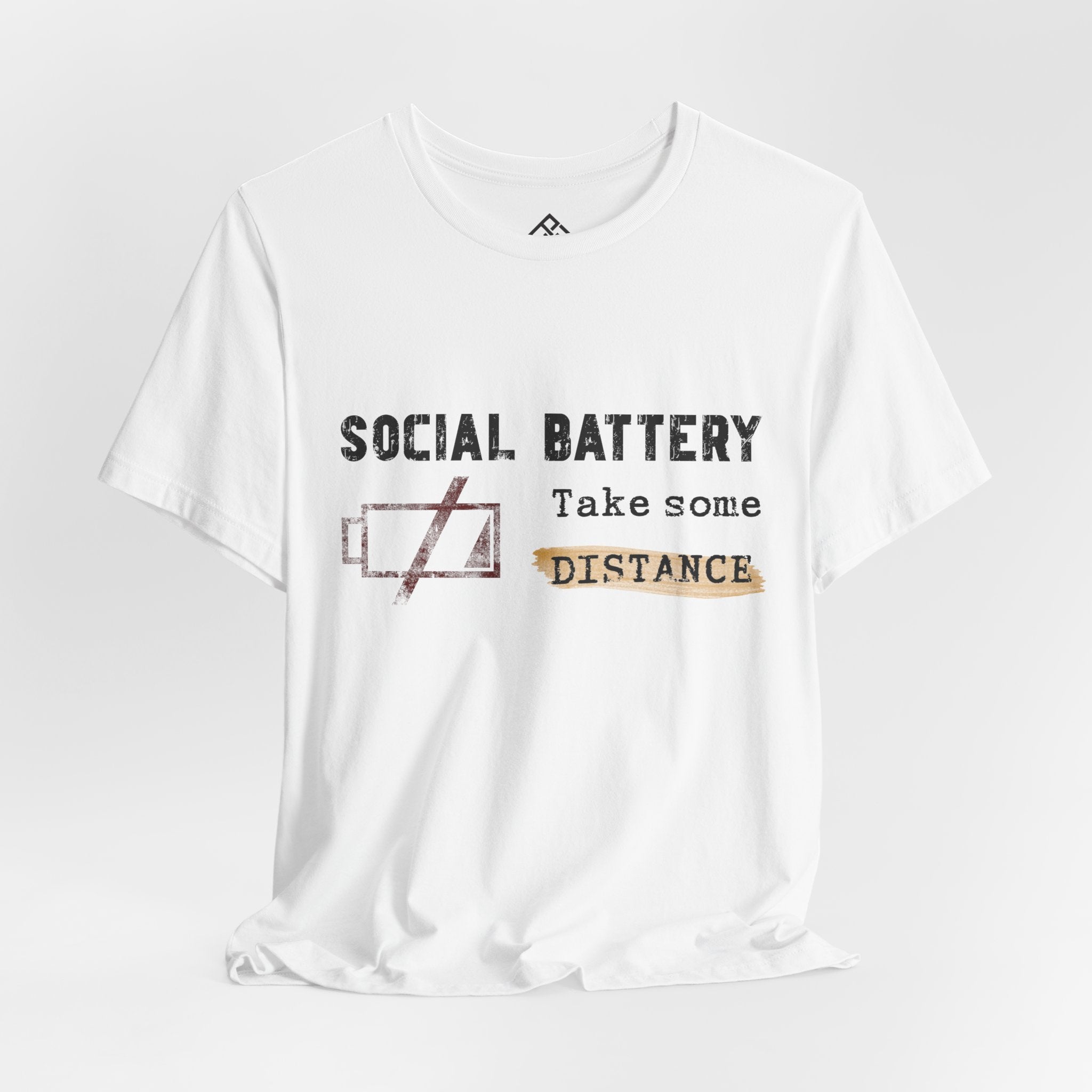 T-Shirt - "Social Battery: Take Some Distance" Graphic Tee — Introvert Humor Shirt