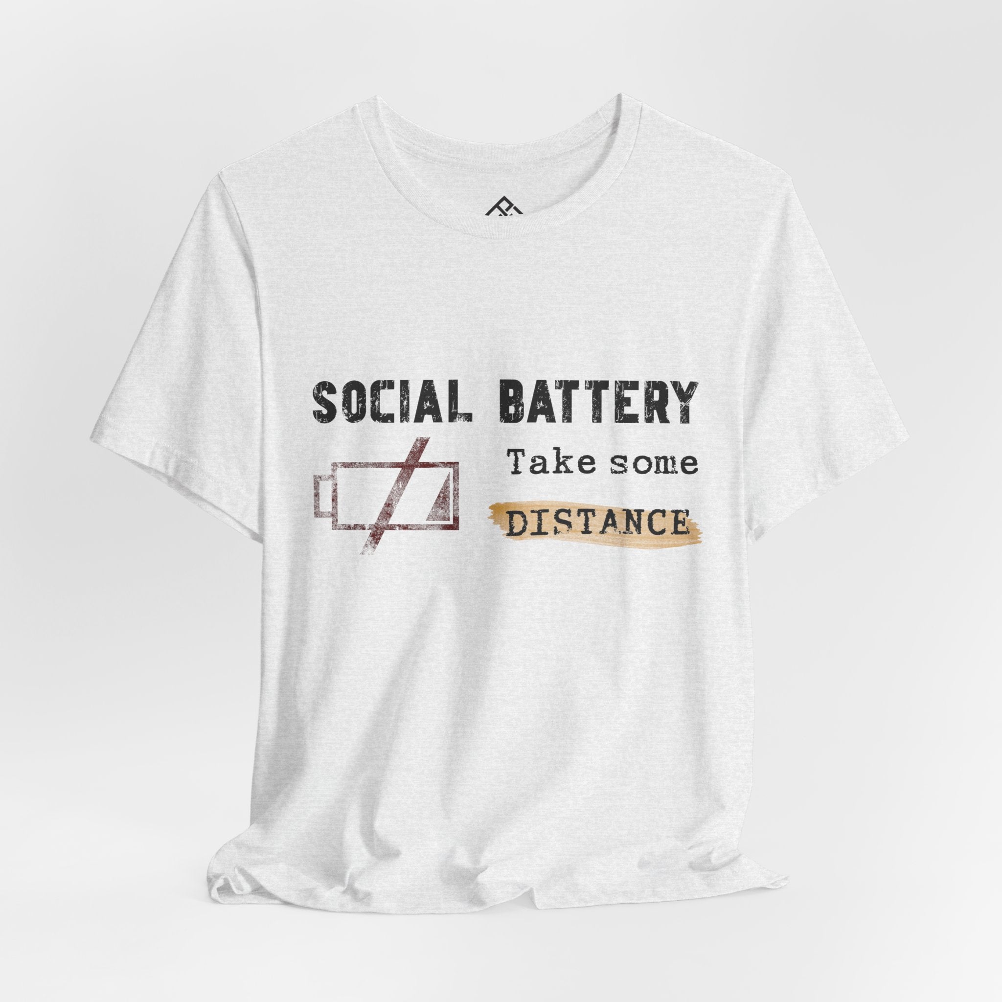 T-Shirt - "Social Battery: Take Some Distance" Graphic Tee — Introvert Humor Shirt