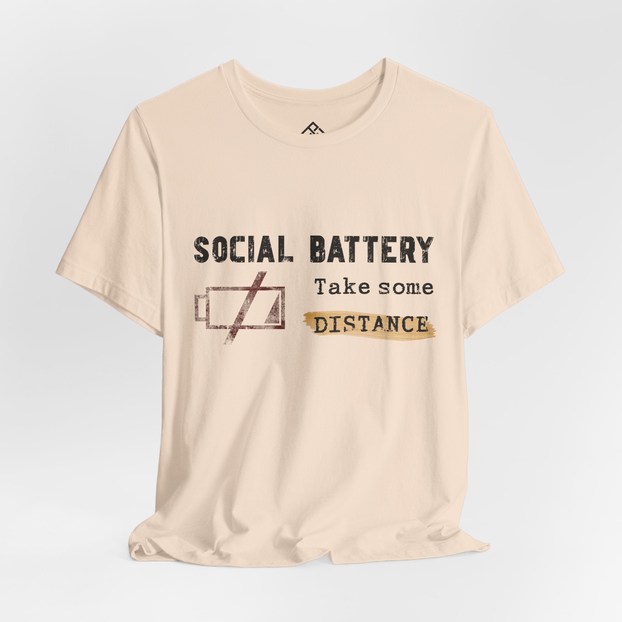 T-Shirt - "Social Battery: Take Some Distance" Graphic Tee — Introvert Humor Shirt